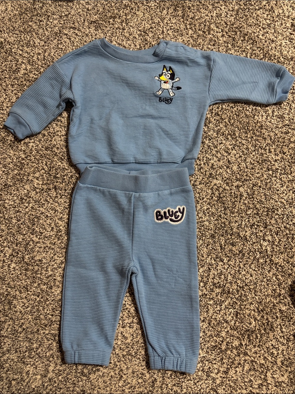 Bluey Cozy Ribbed Kids Sweatshirt & Pants Set 3-6 Months